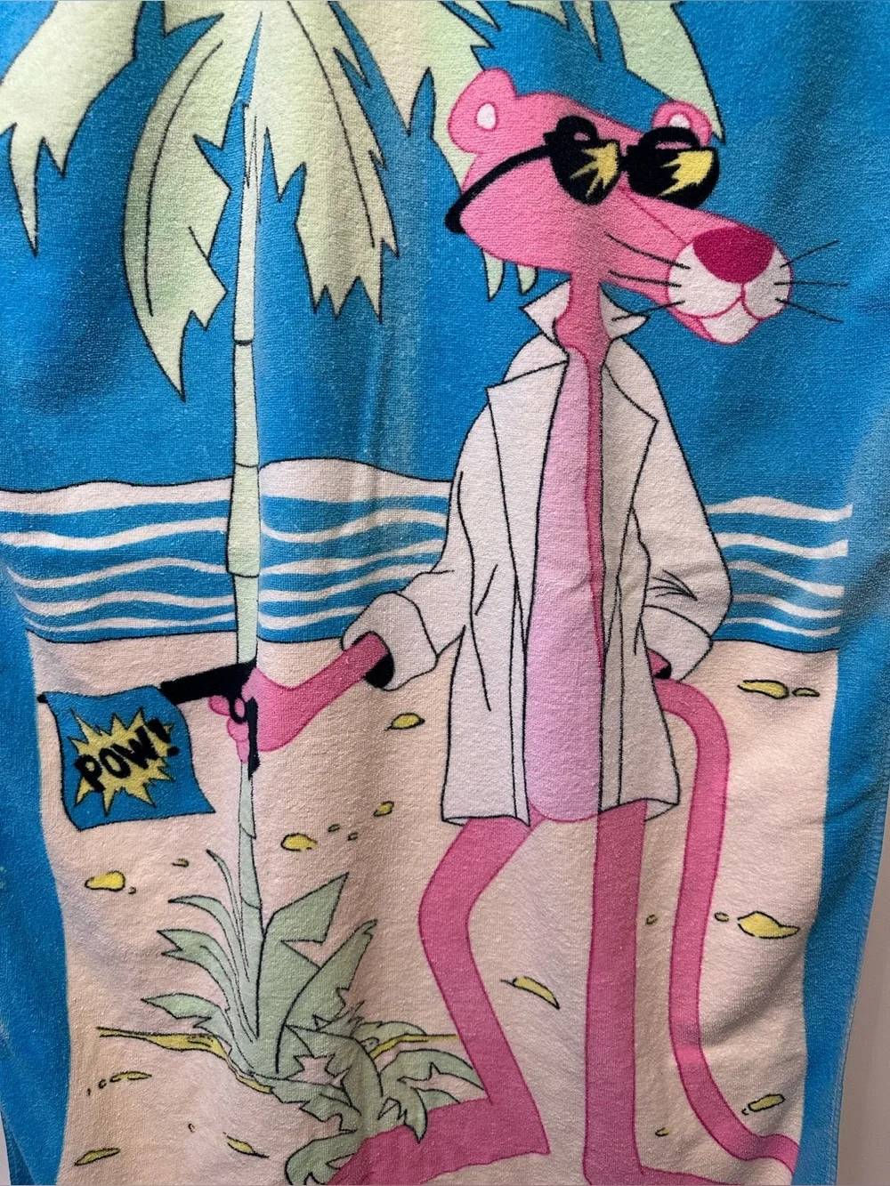 (Lot of 2) 80s Looney Tunes Beach Towels Pink Panther Pow Tweety Bird Sylvester